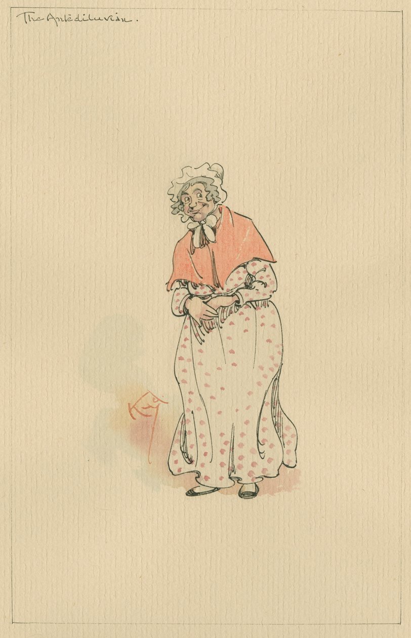 The Antediluvian, ca. 1920-tallet (penn og blekk med wc på papir) av Joseph Clayton Clarke