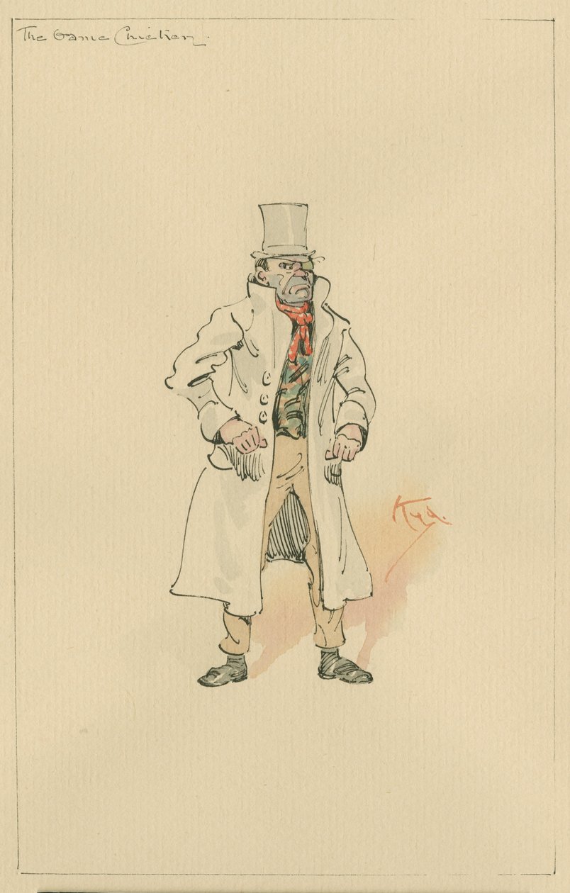 The Game Chicken, ca. 1920-tallet (penn og blekk med wc på papir) av Joseph Clayton Clarke