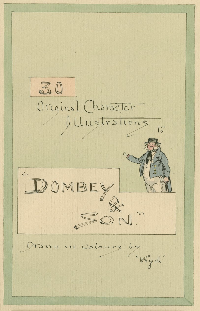 Tittelside, ca. 1920-tallet (penn og blekk med wc på papir) av Joseph Clayton Clarke