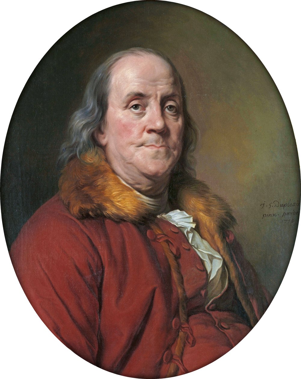 Portrett av Benjamin Franklin (1706-1790) av Joseph Siffred Duplessis