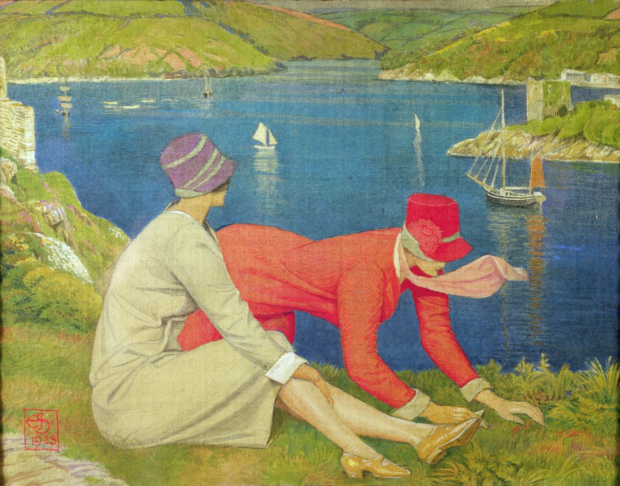 The Botanists, 1928 (tempera) av Joseph Edward Southall