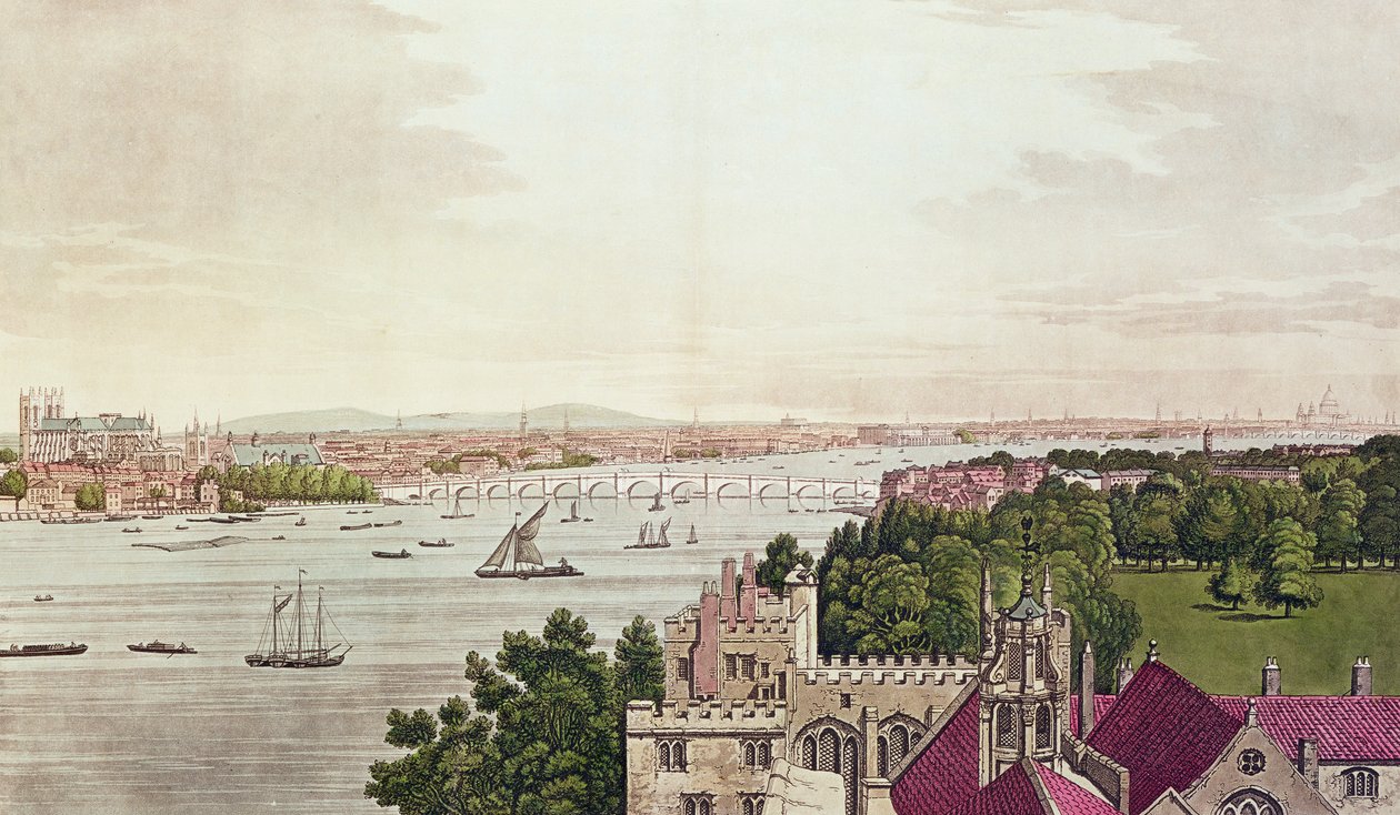 Utsikt over London fra Lambeth, gravert av J.C Stadler (fl.1780-1812) 1795 av Joseph Farington