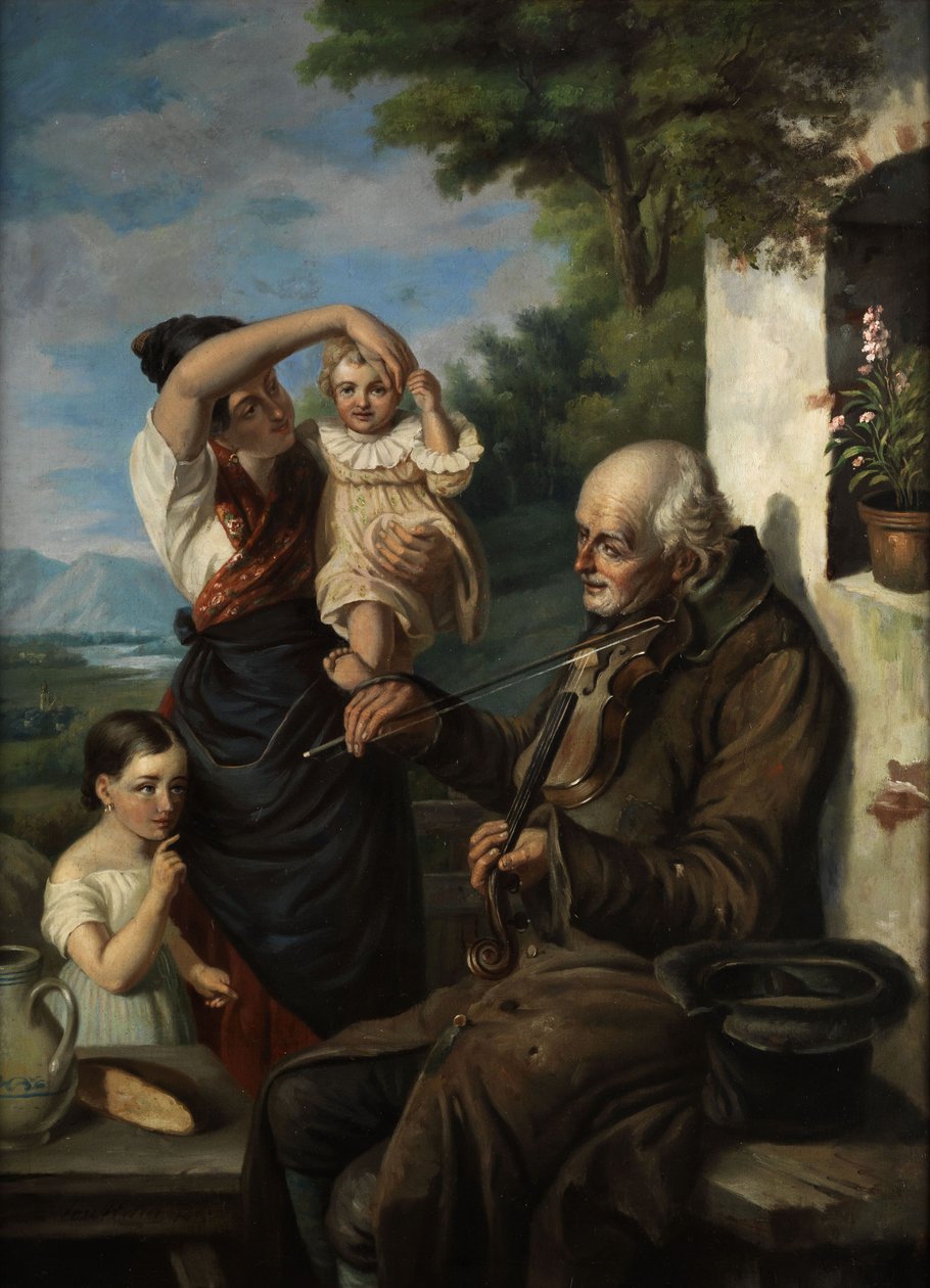 Gammel tiggermusiker. av Joseph Haier