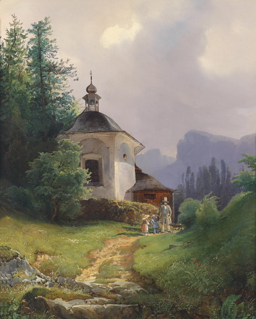 Kapell på Kalvarienberge i Lahn nær Hailstadt (Hallstatt) av Joseph Holzer