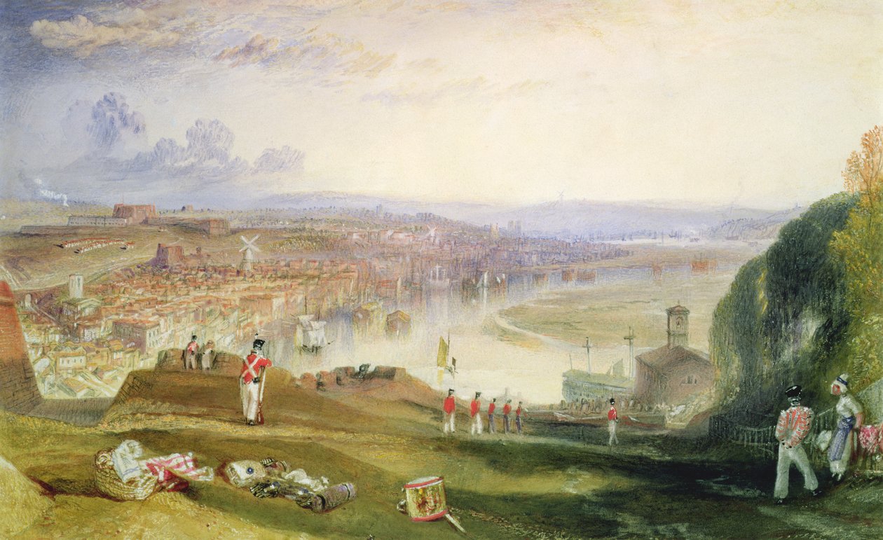 Chatham, mot Fort Pitt (blyant, wc og kroppsfarge på papir) av Joseph Mallord William Turner