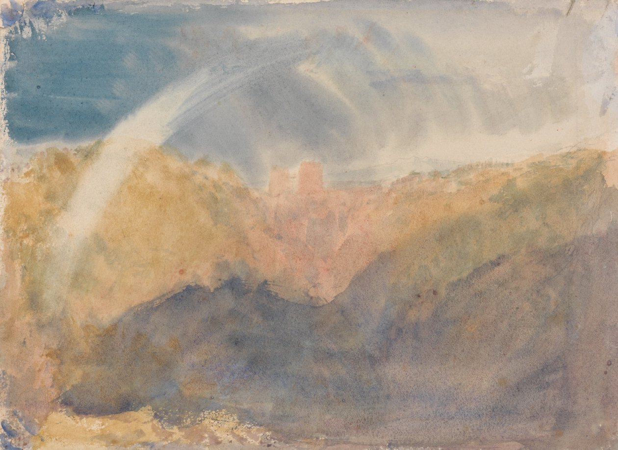 Crichton Castle (fjelllandskap med en regnbue) av Joseph Mallord William Turner