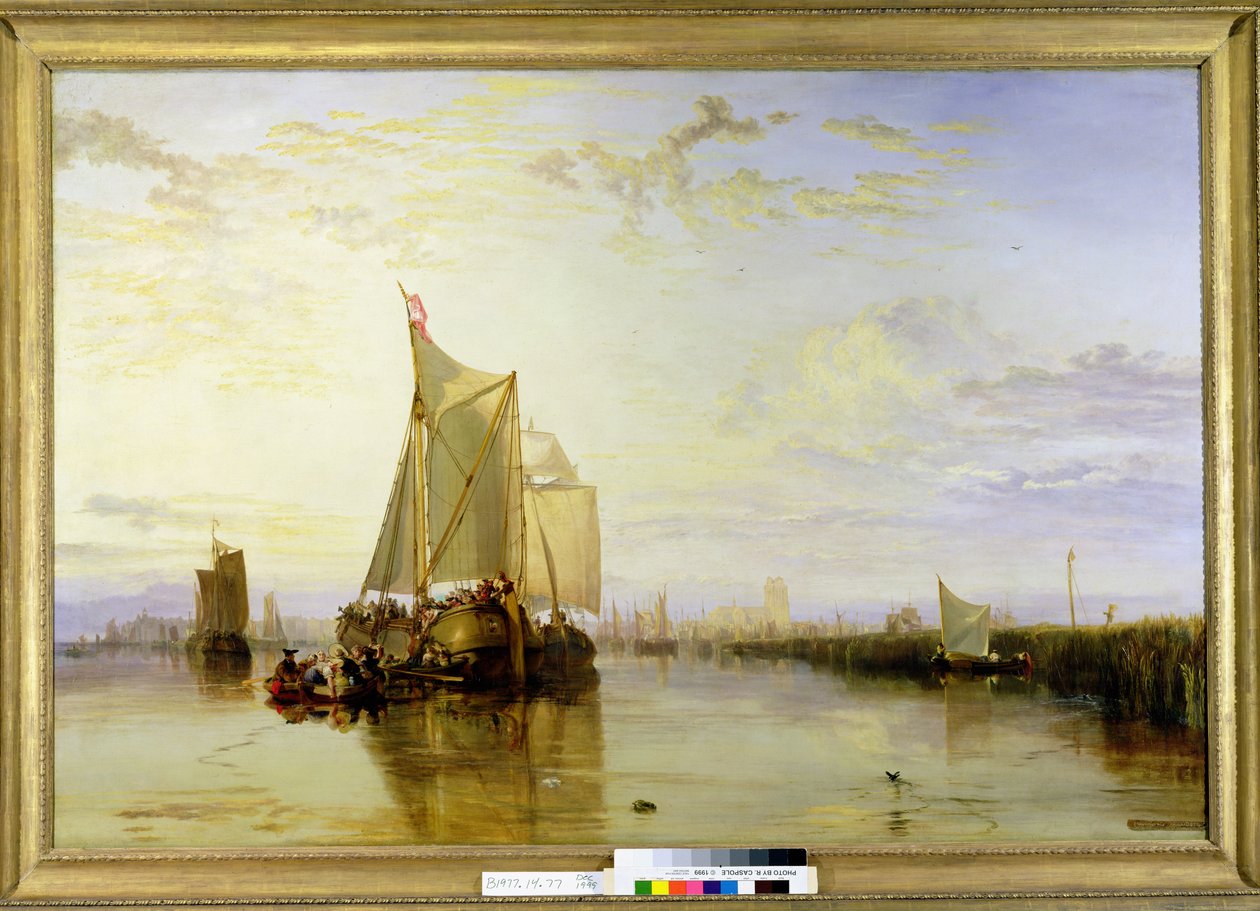 Dort eller Dordrecht: The Dort Packet-Boat fra Rotterdam Becalmed, 1817-18 av Joseph Mallord William Turner