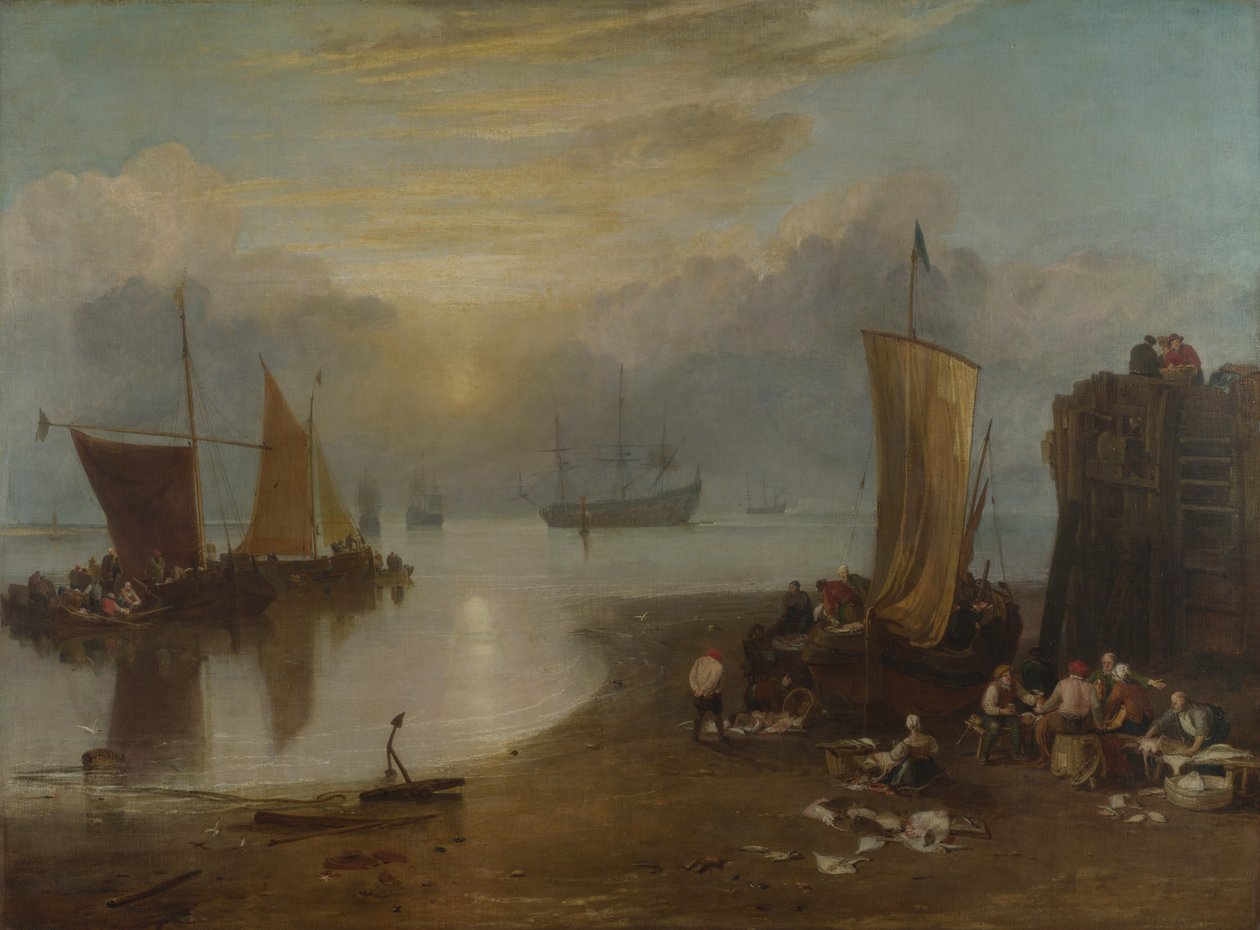 Fiskere rengjør og selger fangsten av Joseph Mallord William Turner