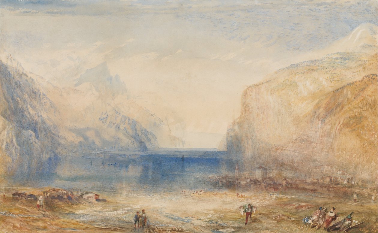 Fluelen- Morning (ser mot innsjøen) av Joseph Mallord William Turner