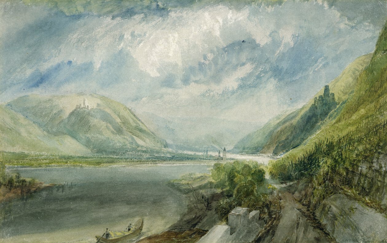 Junction of the Lahn, 1817 (gouache og wc) av Joseph Mallord William Turner