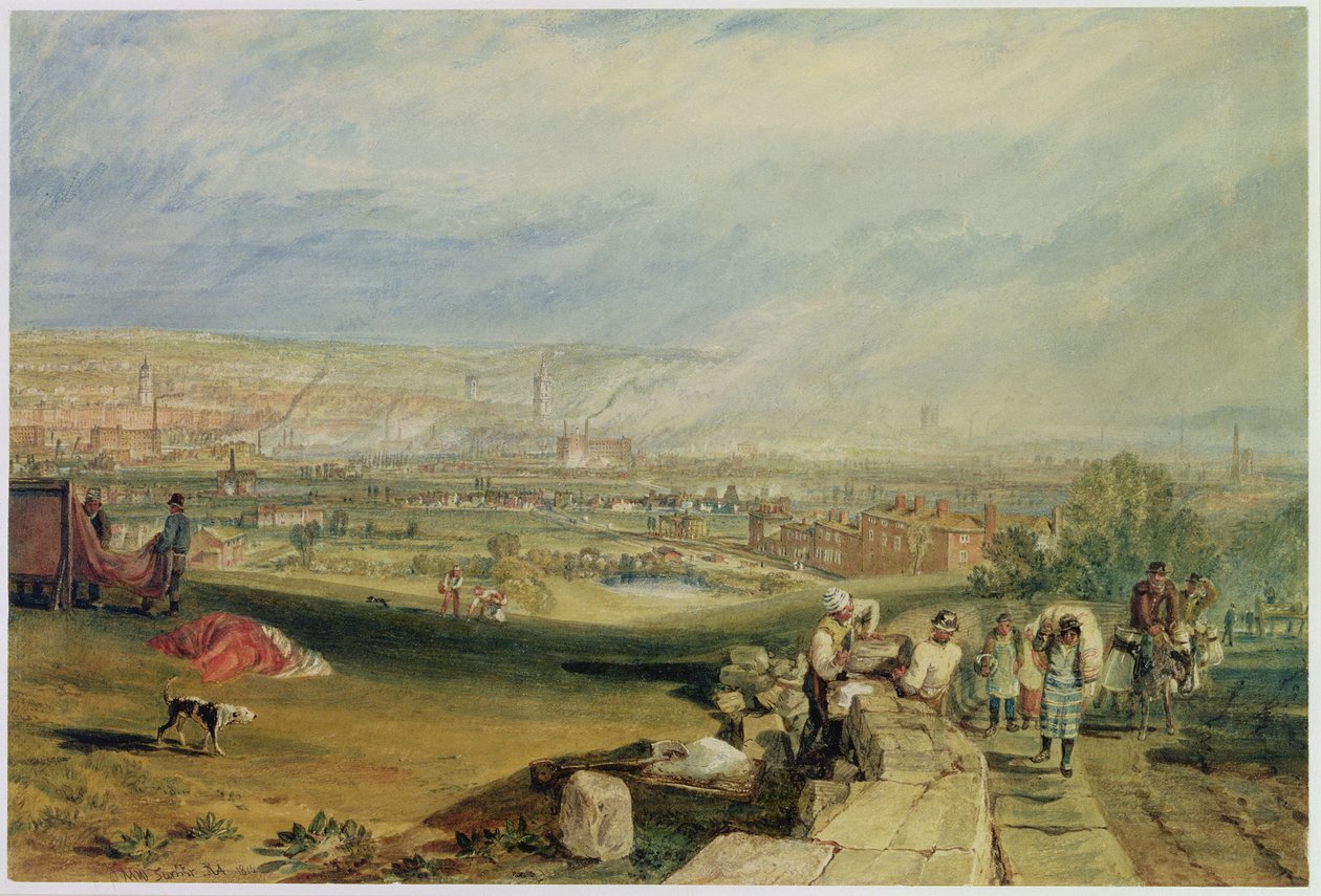 Leeds (wc på vevd papir) av Joseph Mallord William Turner