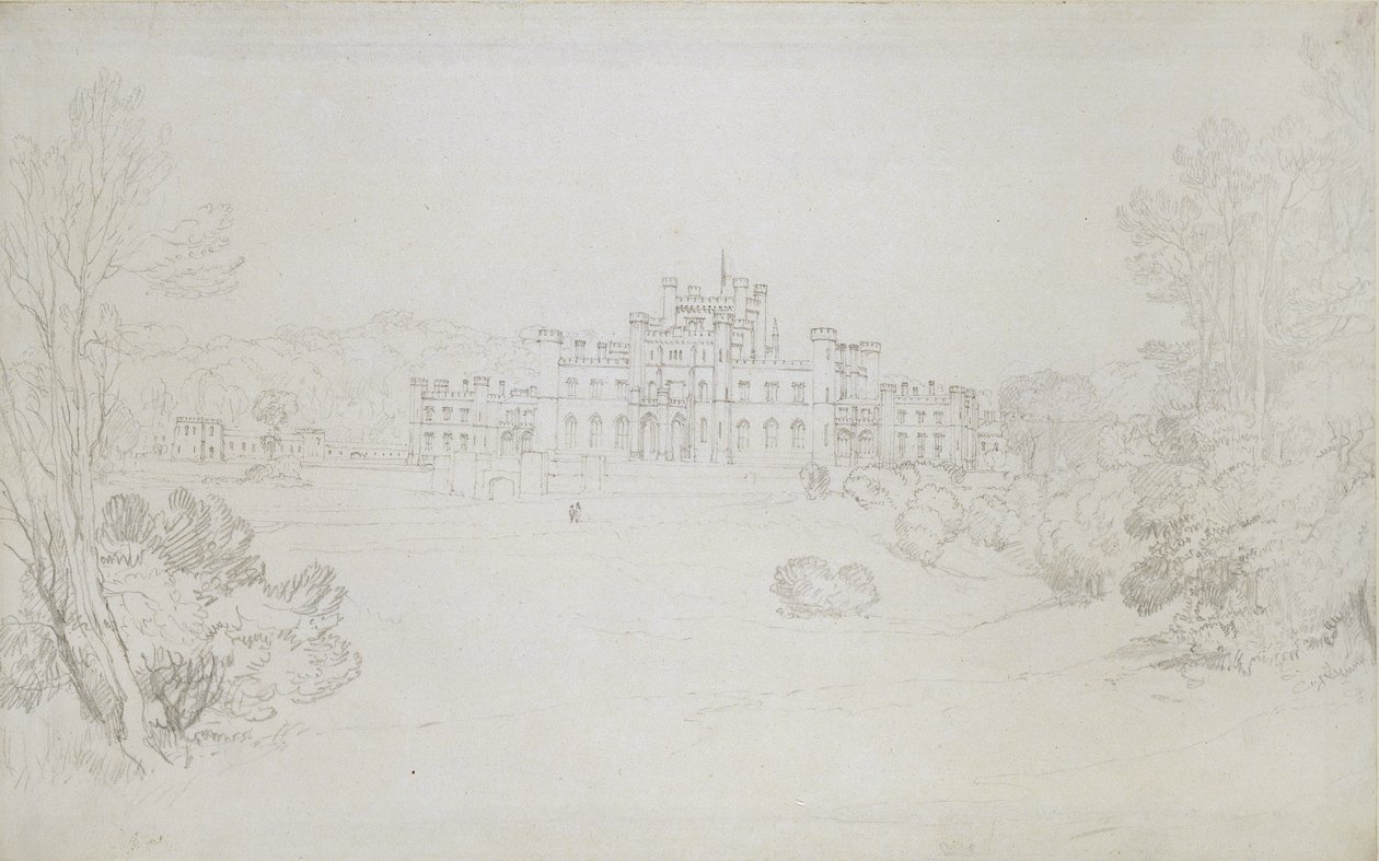Lowther Castle, 1809 (grafitt på vevd papir) av Joseph Mallord William Turner