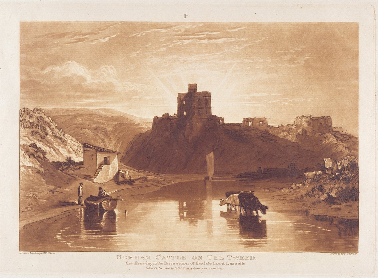 Norham Castle, gravert av Charles Turner (1773-1857) 1859-61 av Joseph Mallord William Turner