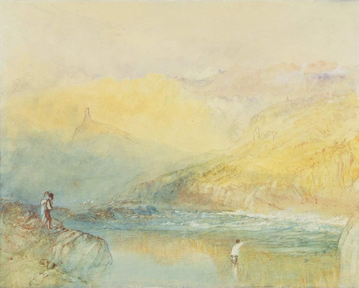 På Mosel, nær Traben Trarabach, ca. 1841 (wc og grafitt på papir) av Joseph Mallord William Turner