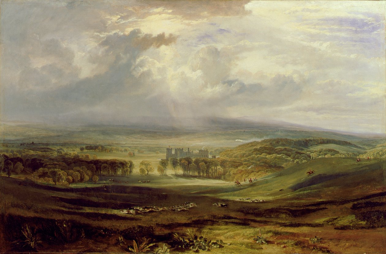 Raby Castle, setet til jarlen av Darlington, 1817 av Joseph Mallord William Turner
