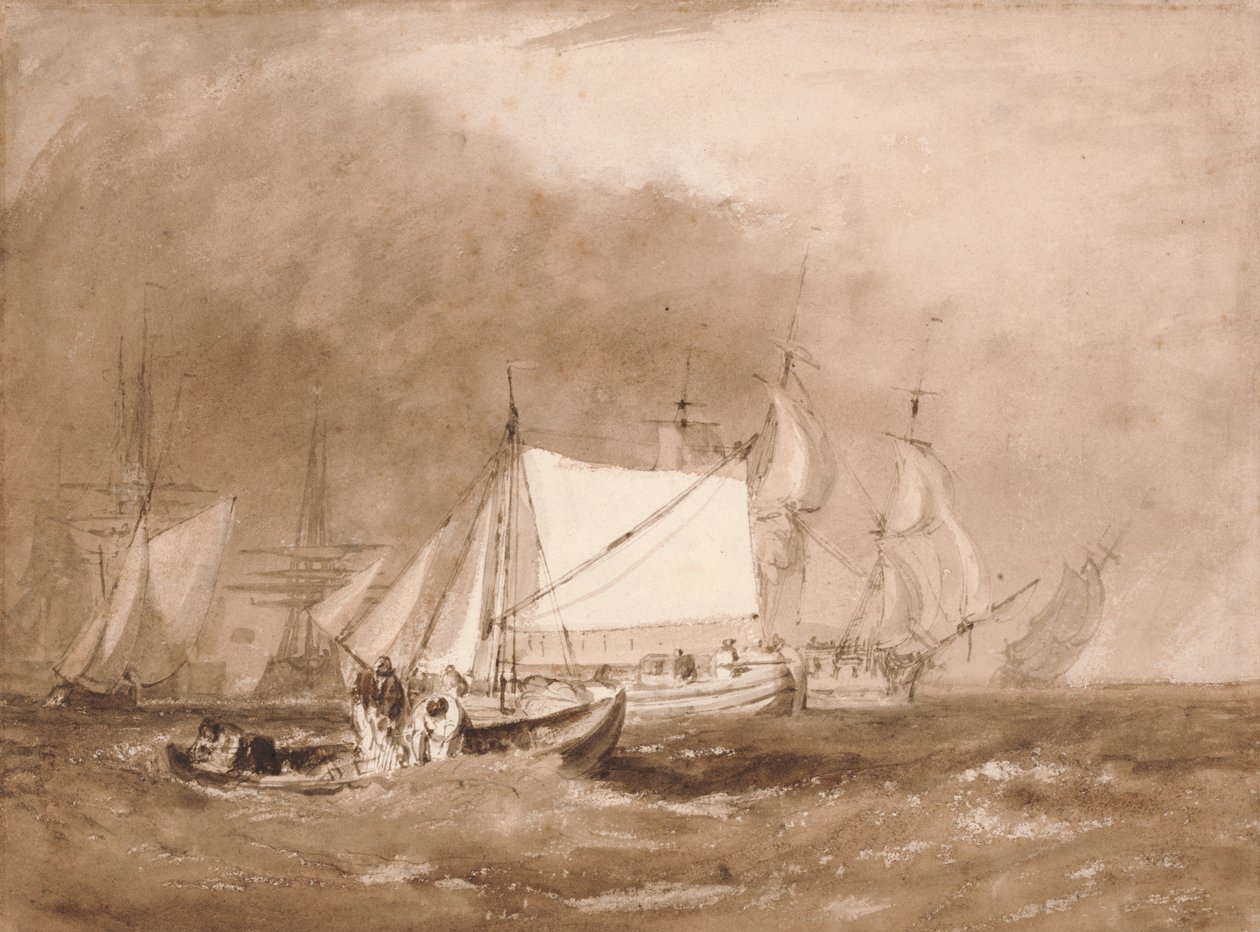 Shipping Scene, med fiskere av Joseph Mallord William Turner
