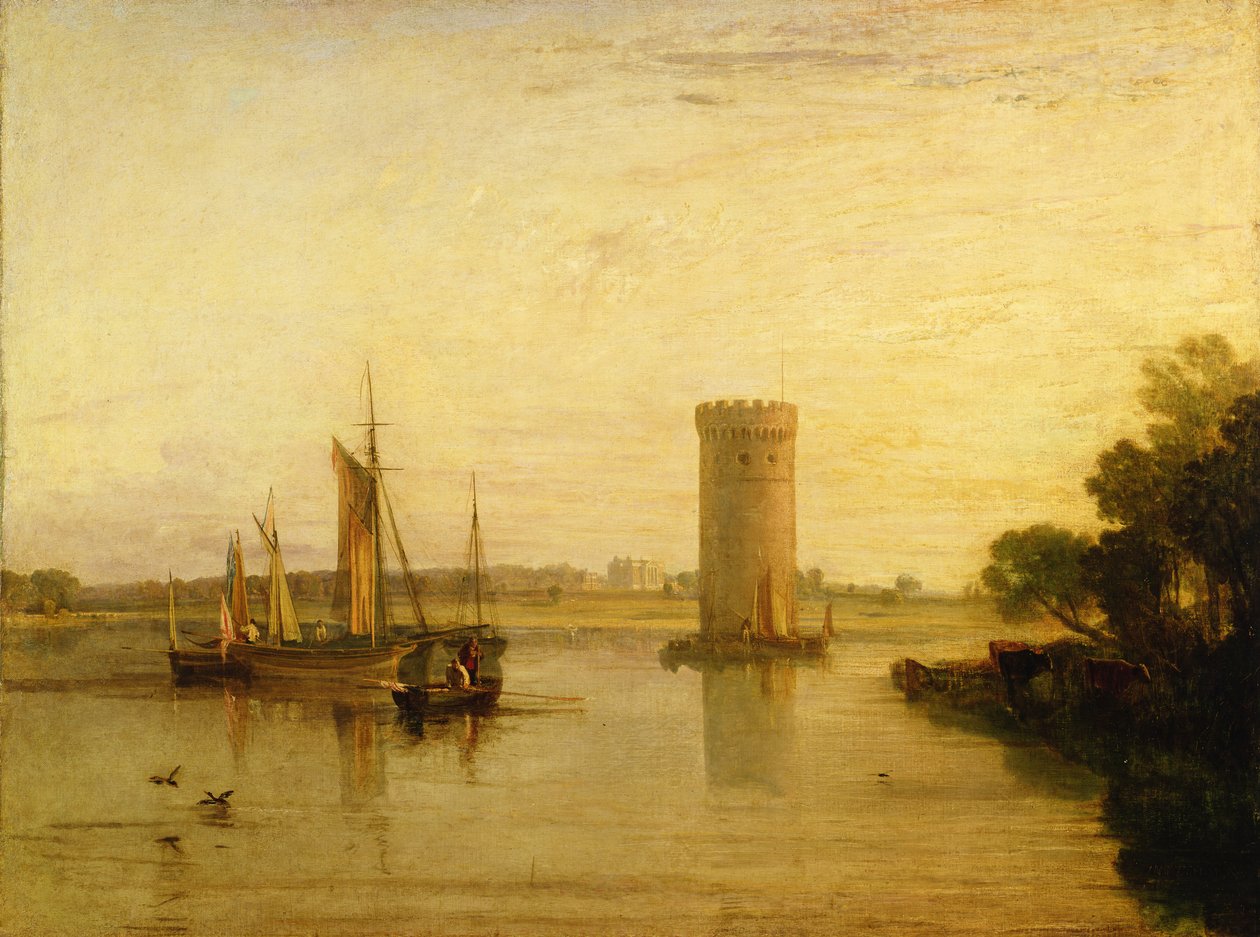 Tabley, setet til Sir J.F. Leicester, Bart.: Calm Morning, ca. 1809 av Joseph Mallord William Turner