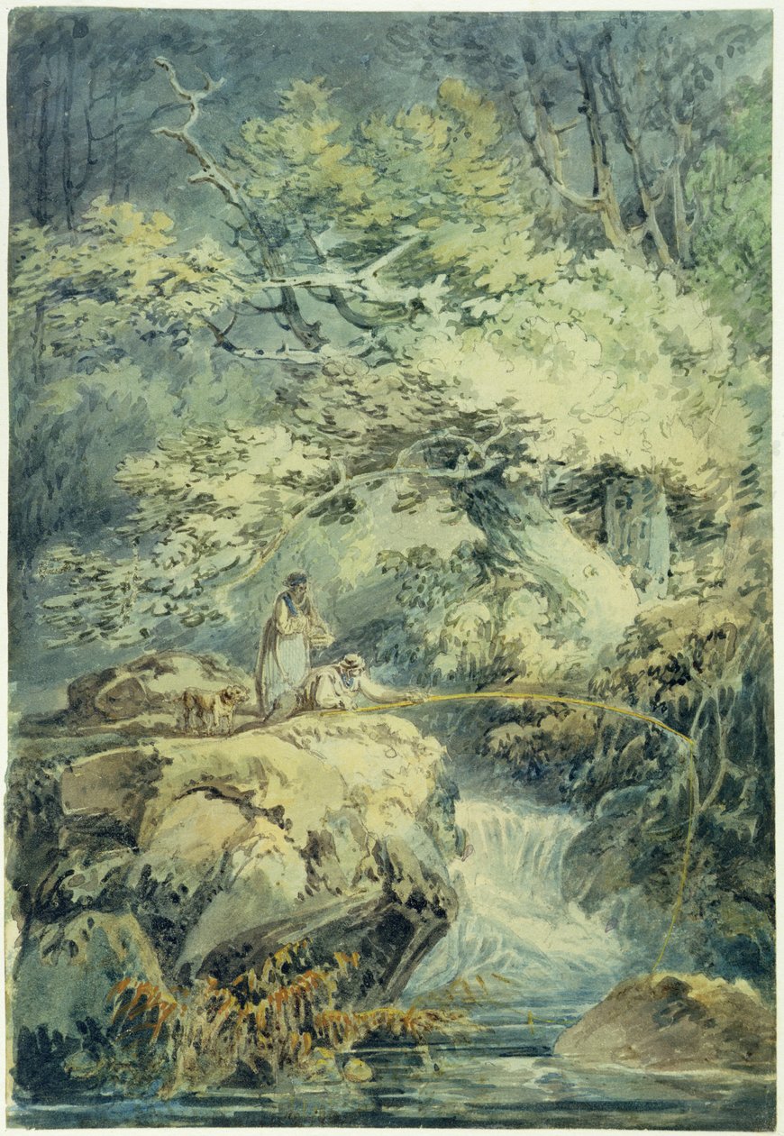 The Angler, 1794 (wc over grafitt på papir) av Joseph Mallord William Turner
