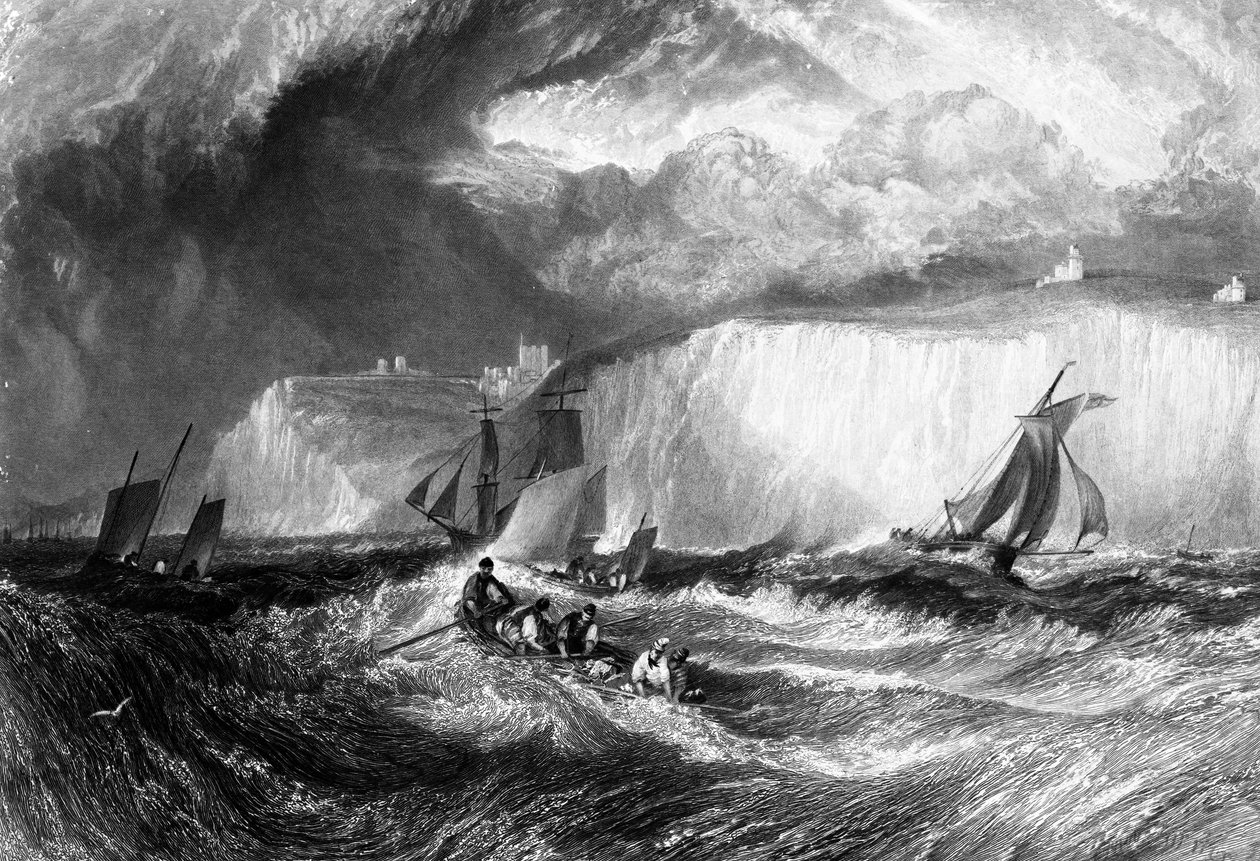 The Straits of Dover, gravert av William Miller, 1827 av Joseph Mallord William Turner