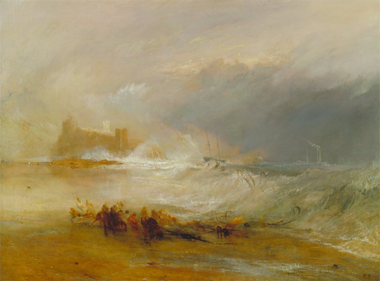 Wreckers-Coast of Northumberland, med en dampbåt som hjelper et skip utenfor kysten av Joseph Mallord William Turner