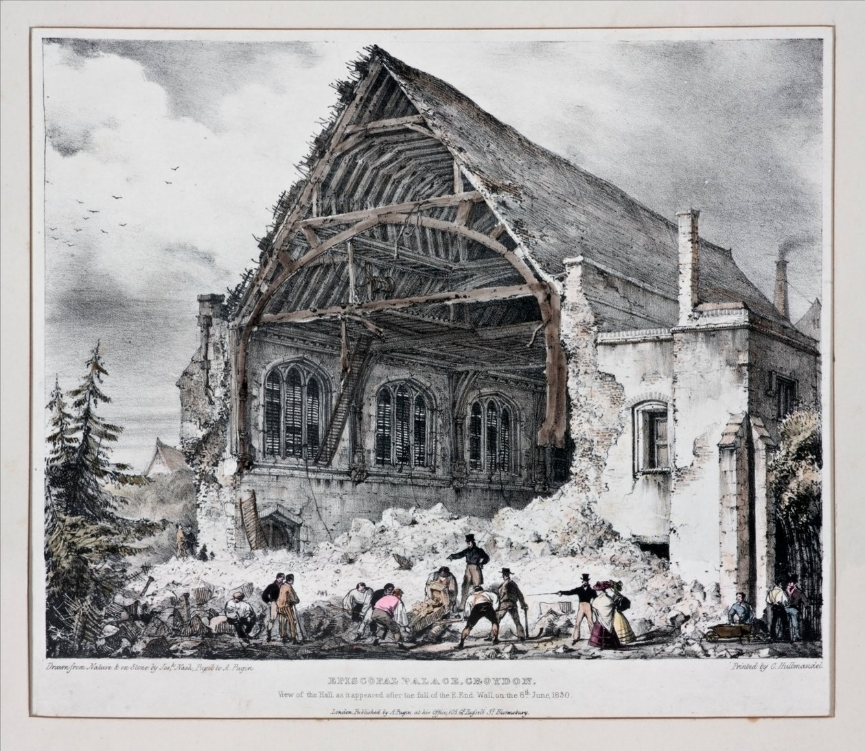 Episcopal Palace, Croydon, ca. 1830 (trykk) av Joseph Nash