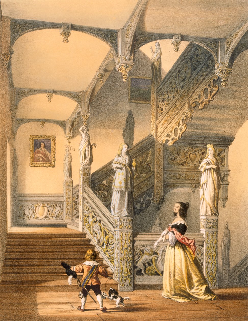 Grand Elizabethan trapp, Aldermaston, Berkshire, fra 