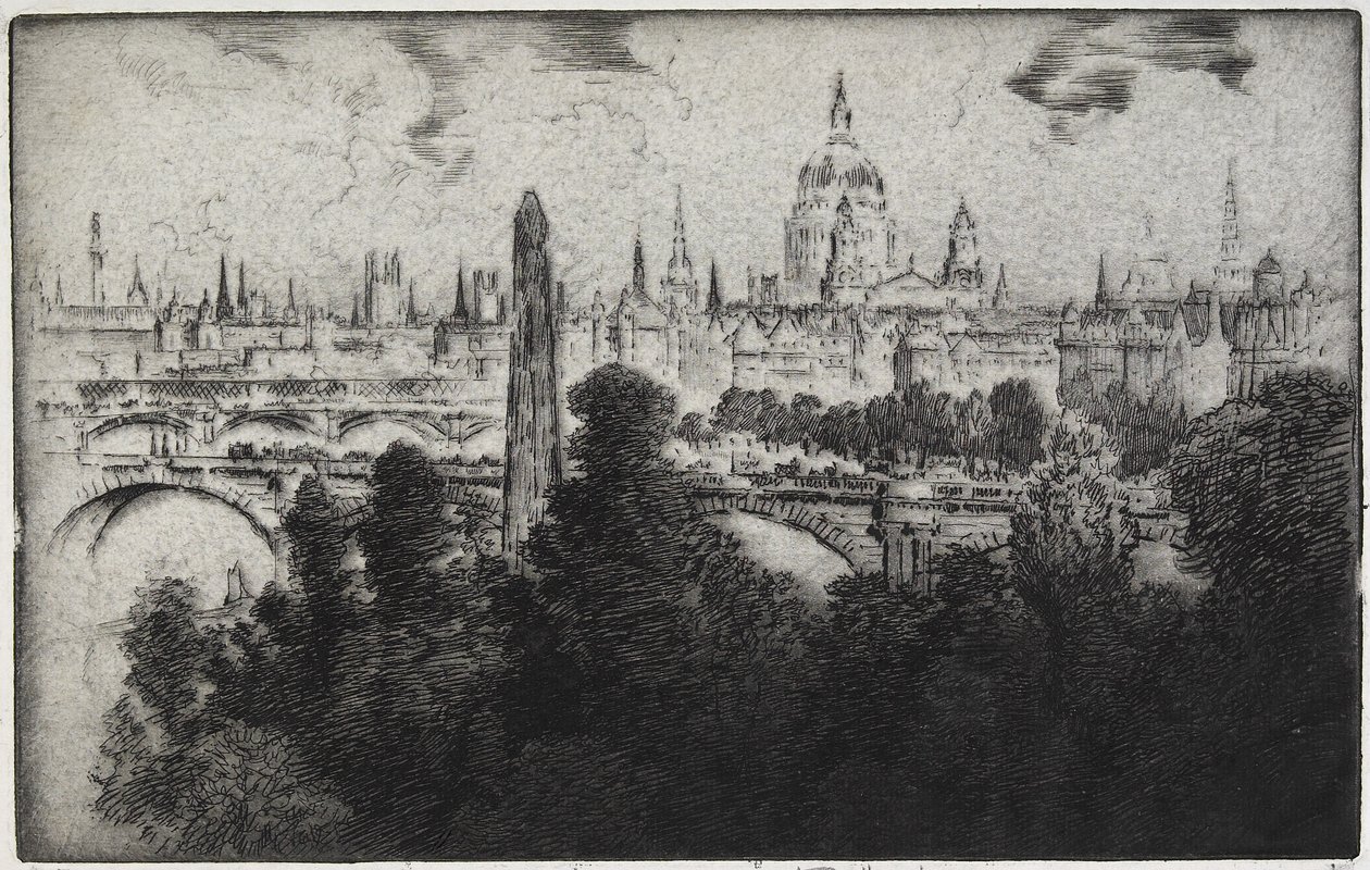 London Over Embankment Gardens, 1906 av Joseph Pennell
