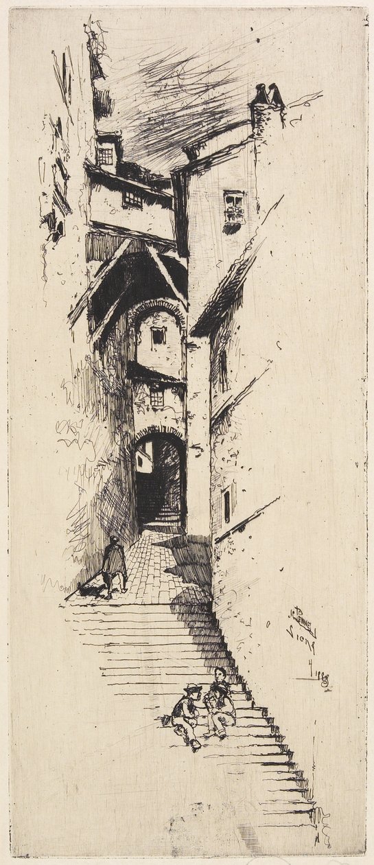 Street of Stairs, Siena, 1883 av Joseph Pennell