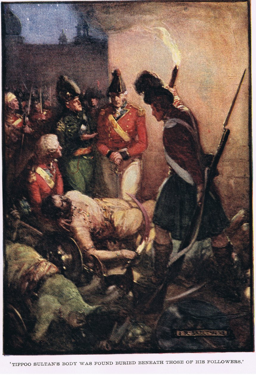 Tipoo Sultans kropp ble funnet begravet under tilhengerne hans av Joseph Ratcliffe Skelton