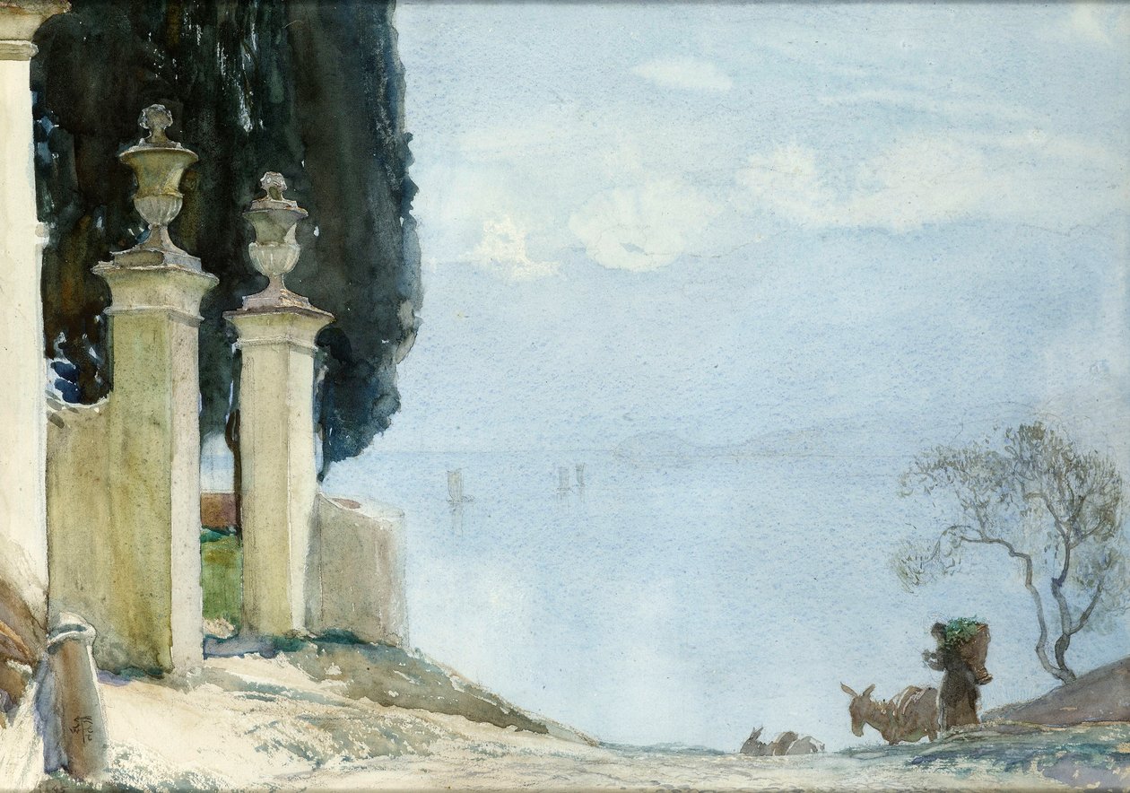 En blå dag på Como, ca. 1900 av Joseph Walter West