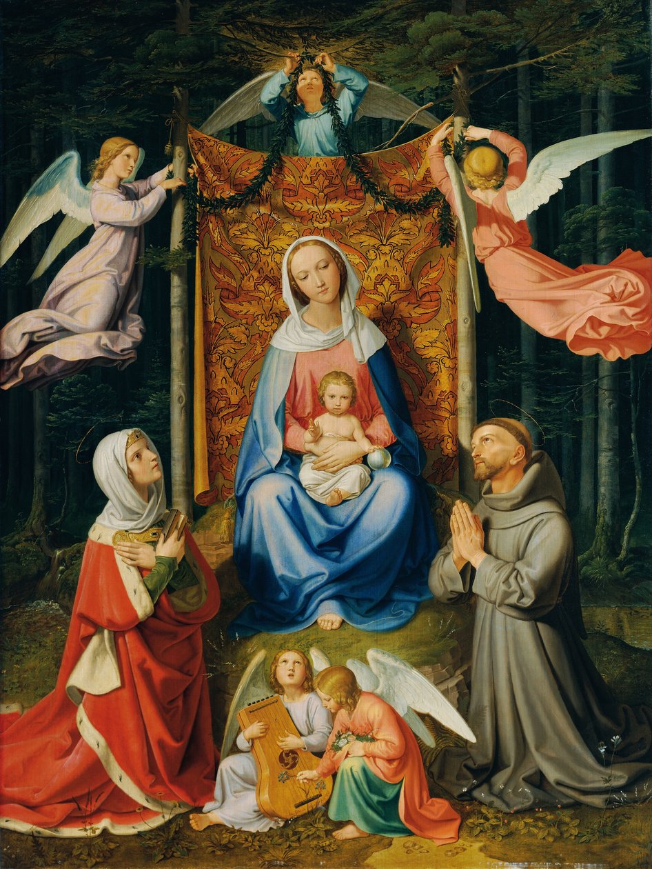 Waldesruh (Madonna med barn, Saint Adelheid og Saint Francis) av Joseph von Führich  