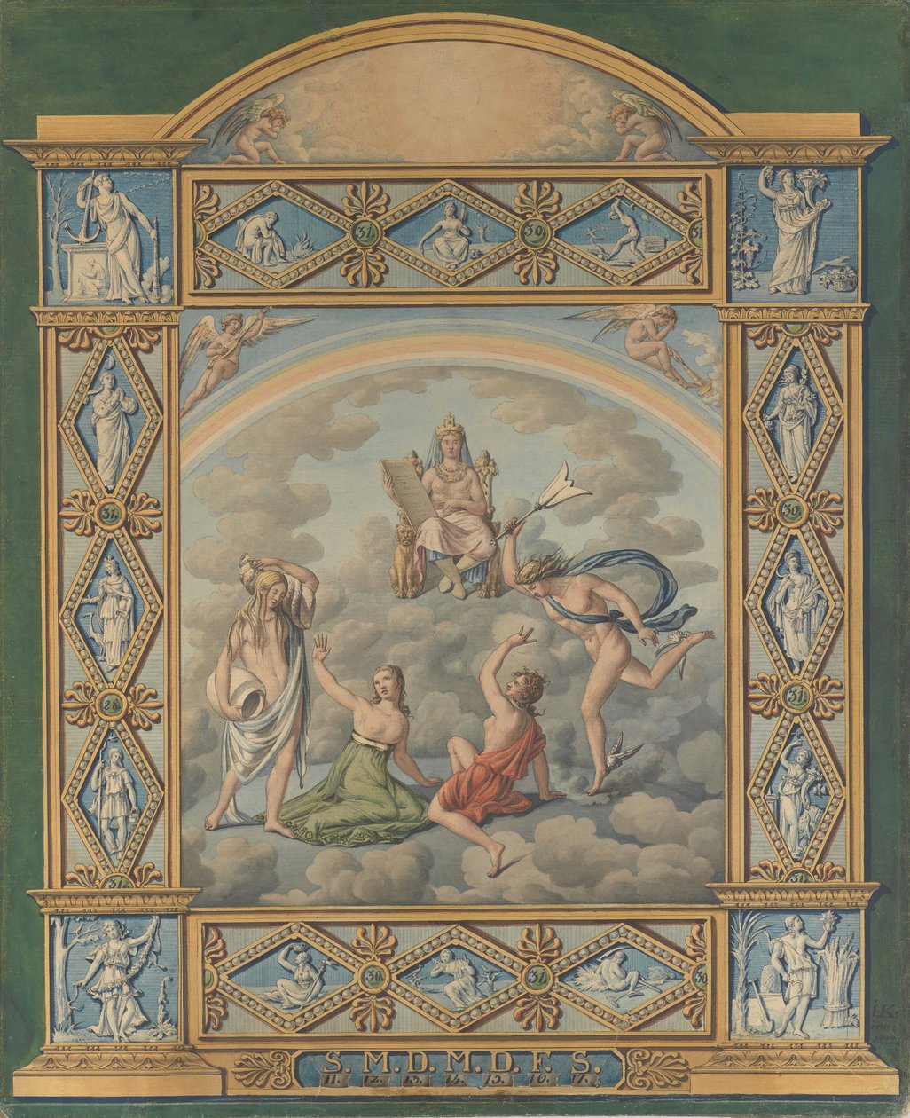 Ukekalender, 1822. av Joseph Anton Koch
