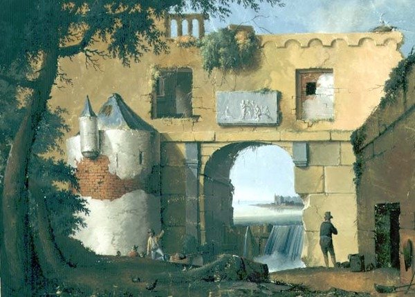 Ruiner i et italiensk landskap av Joseph August Knip