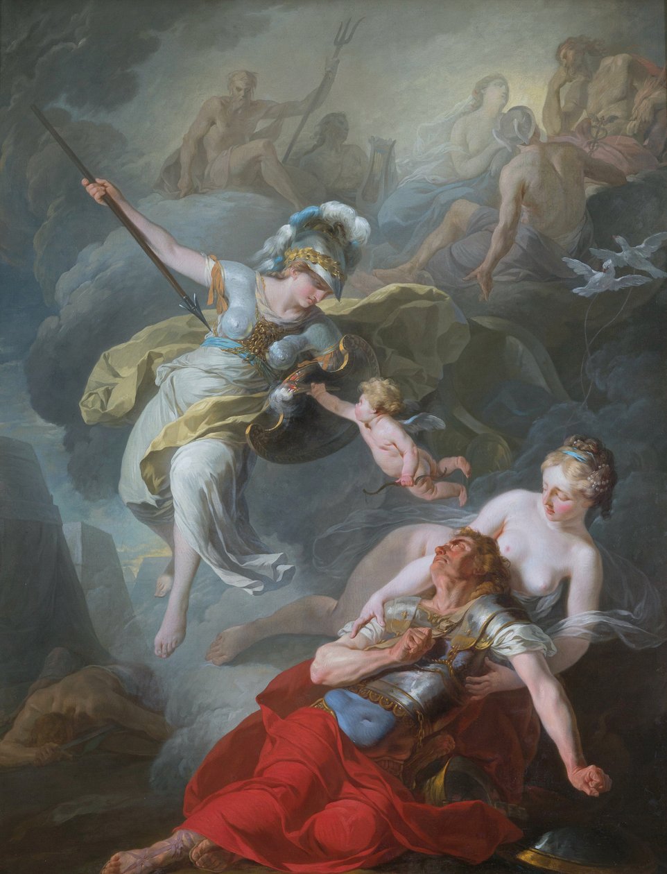 Slaget ved Minerva mot Mars, 1771. av Joseph Benoît Suvée