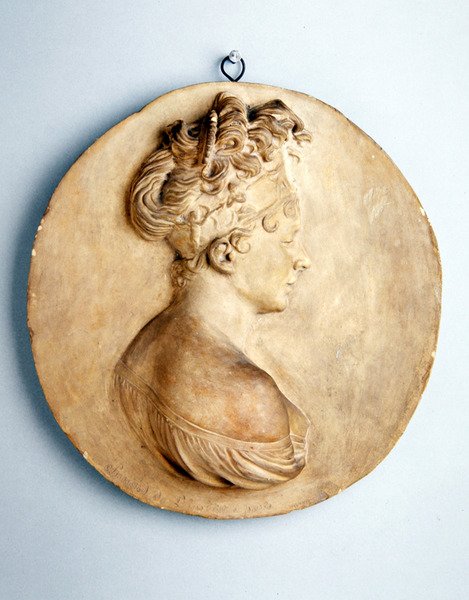Sirkulært relieff av Madame Recamier, ca. 1801-1802 (terrakotta) av Joseph Chinard
