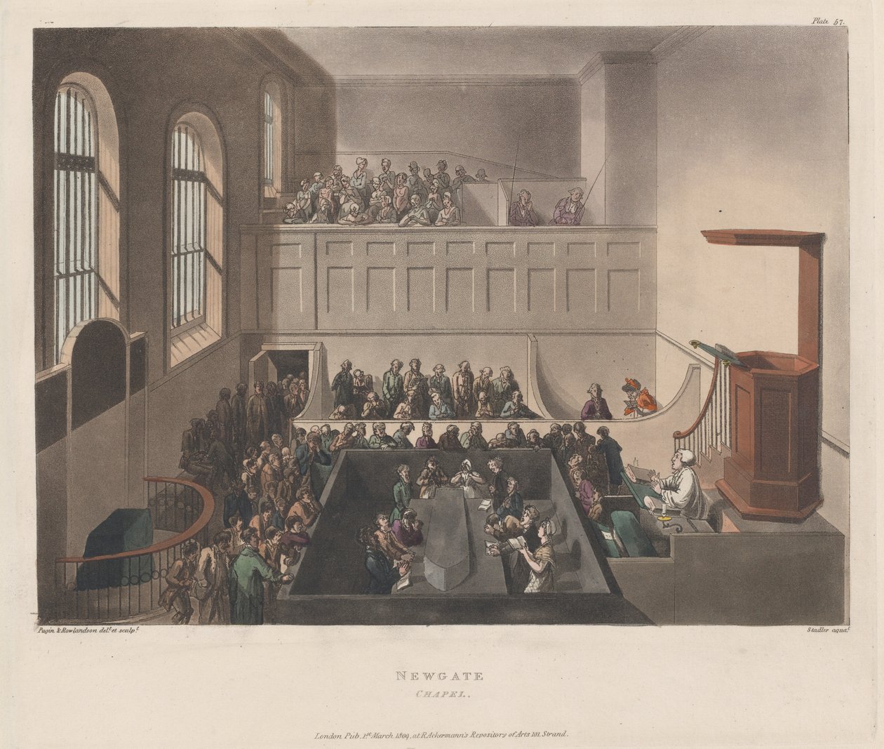 Newgate Chapel, 1809., 1809. av Joseph Constantine Stadler