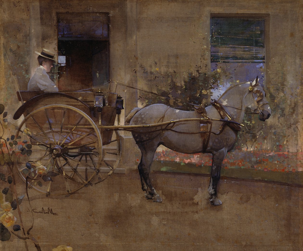 The Governess Cart (gouache på lin) av Joseph Crawhall
