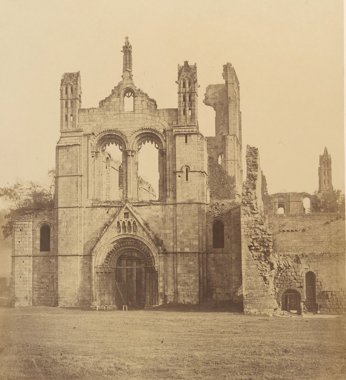 Kirkstall Abbey. Fra vesten, 1850-årene. av Joseph Cundall