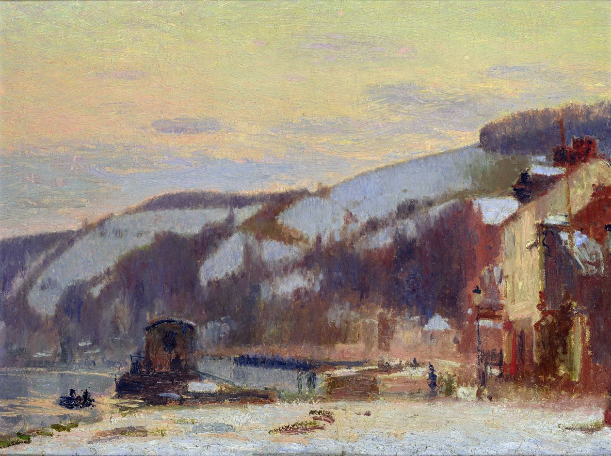 Åsside ved Croisset under snø av Joseph Delattre