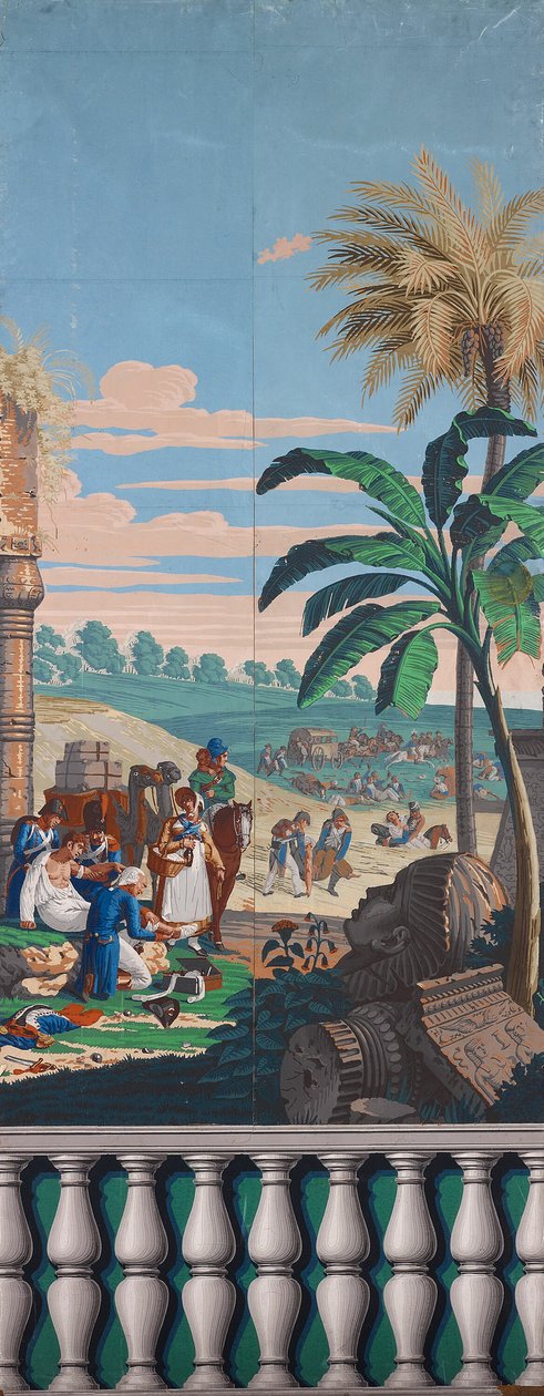 Naturskjønn bakgrunn: Slaget ved Heliopolis av Joseph Dufour