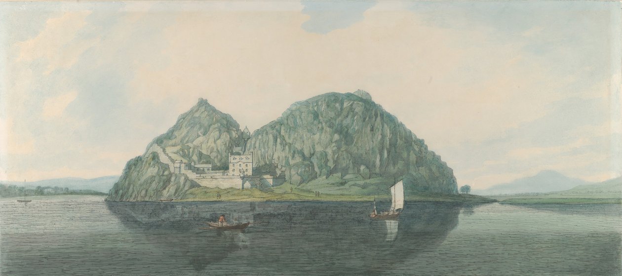 Dumbarton Rock fra sør, 1788. av Joseph Farington