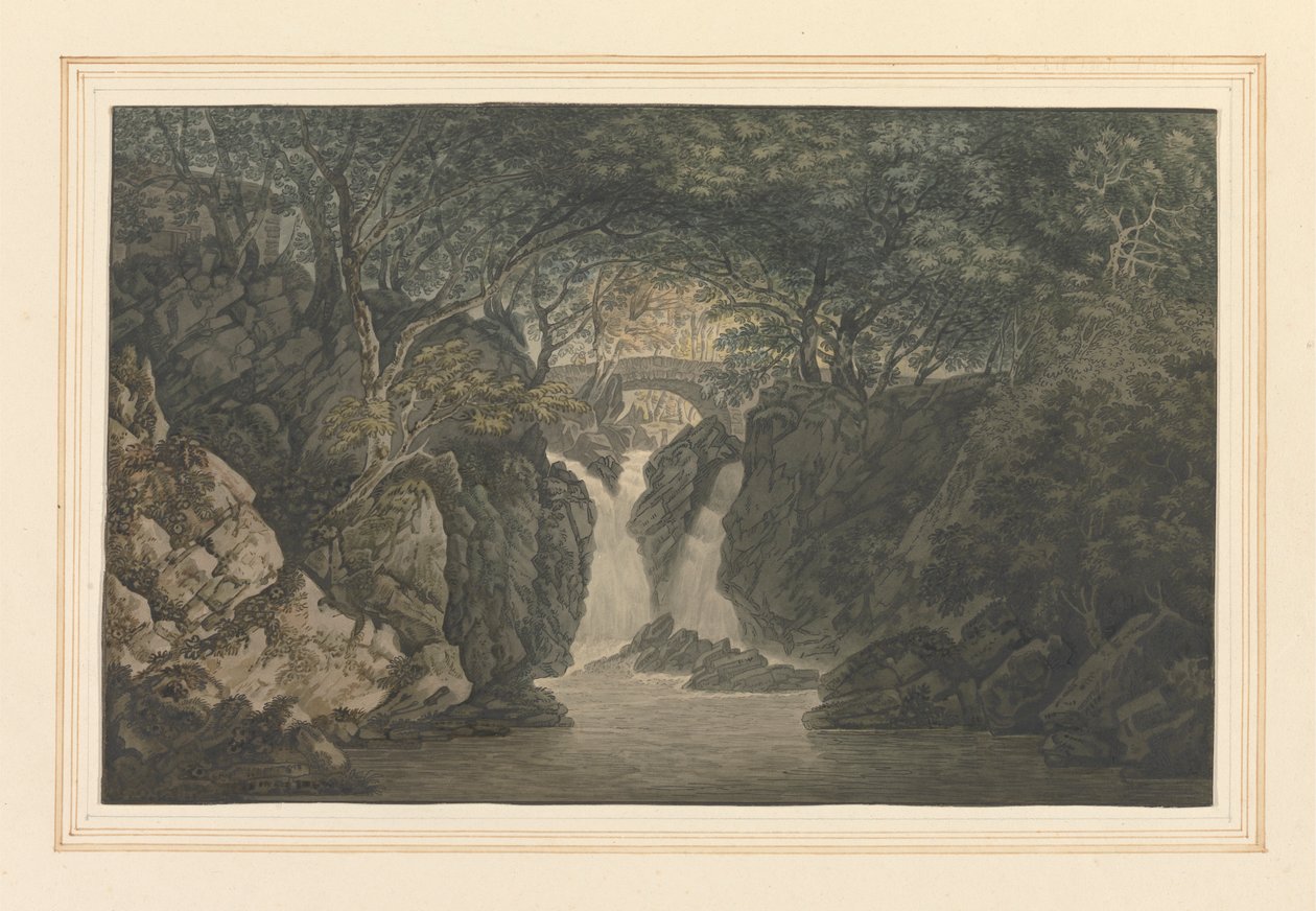 Nedre foss Rydal av Joseph Farington