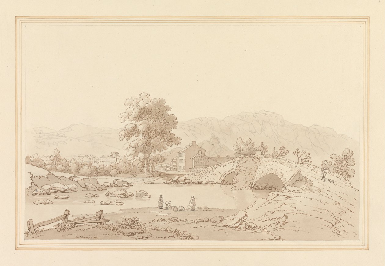 Nordinngang til Keswick & Bridge av Joseph Farington