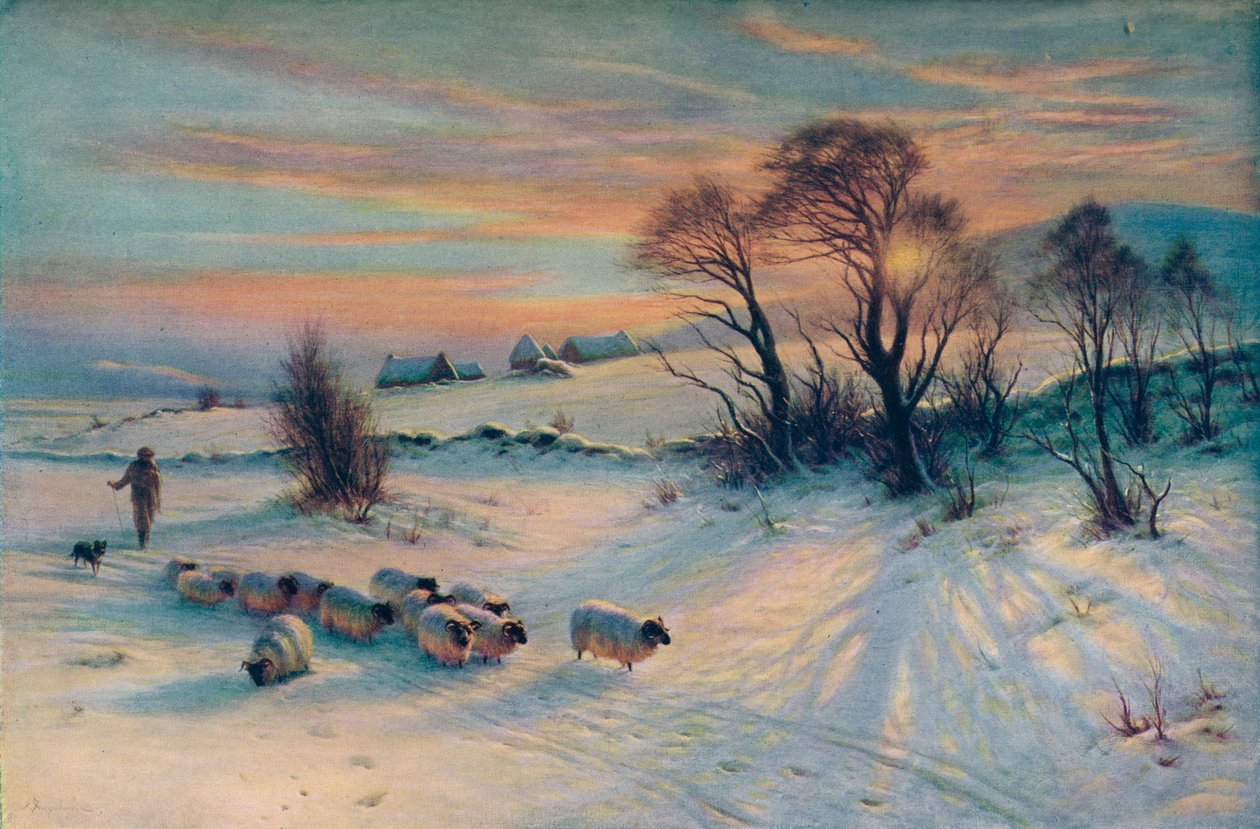 The Winters Glow, 1800-tallet, 1913 av Joseph Farquharson