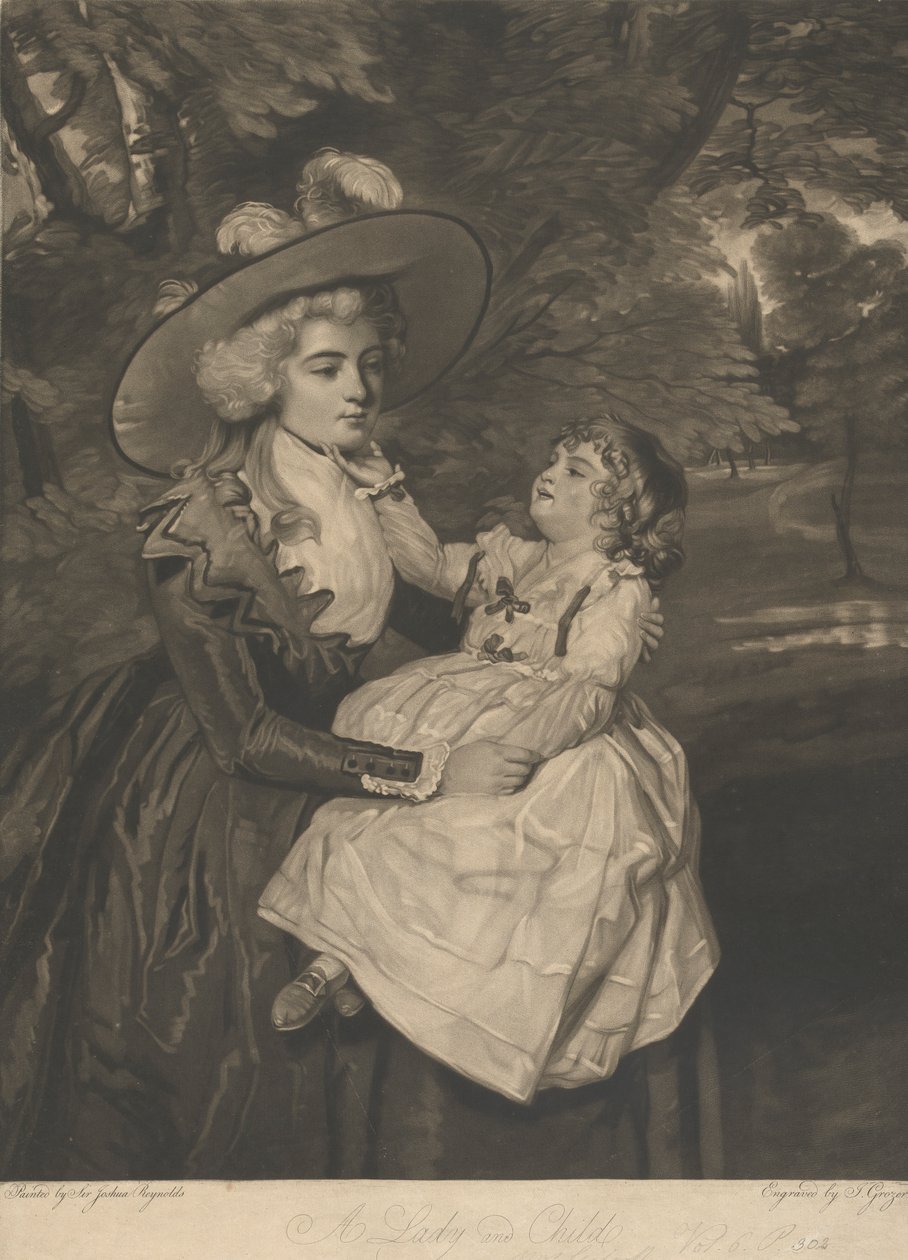 En dame og et barn av Joseph Grozer