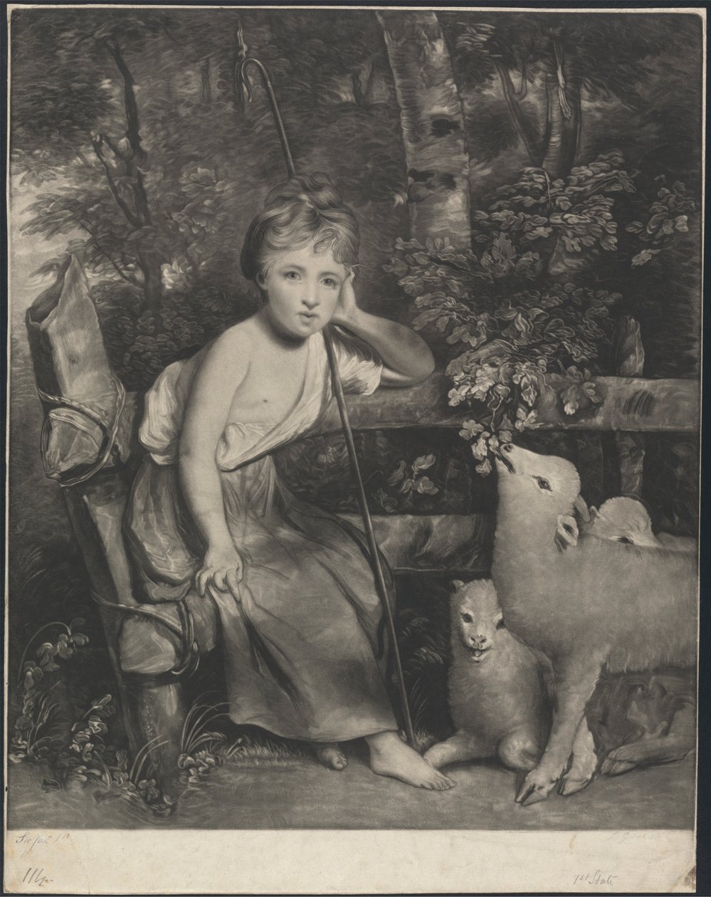 Miss Mary Palmer som "The Young Shepherdess" av Joseph Grozer