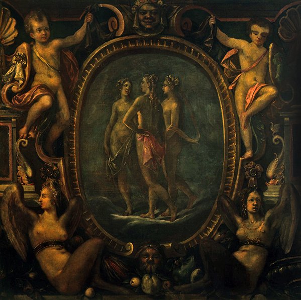 The Three Graces (olje på lerret) av Joseph Heintz