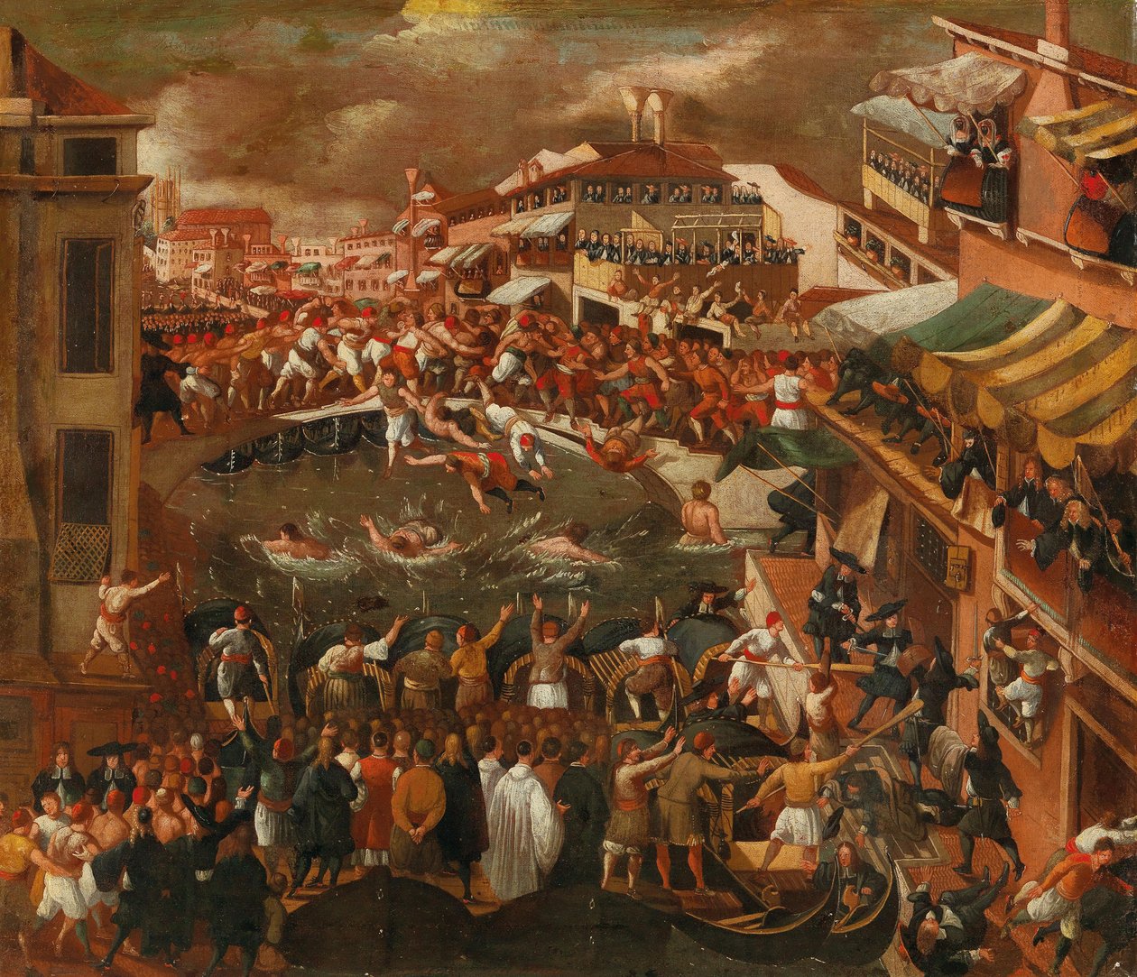 Ponte dei Pugni i Venezia. av Joseph Heintz the Younger