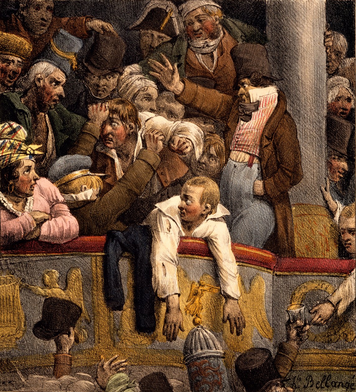 Gratis show, Avant Scene av Joseph Louis Hippolyte Bellange