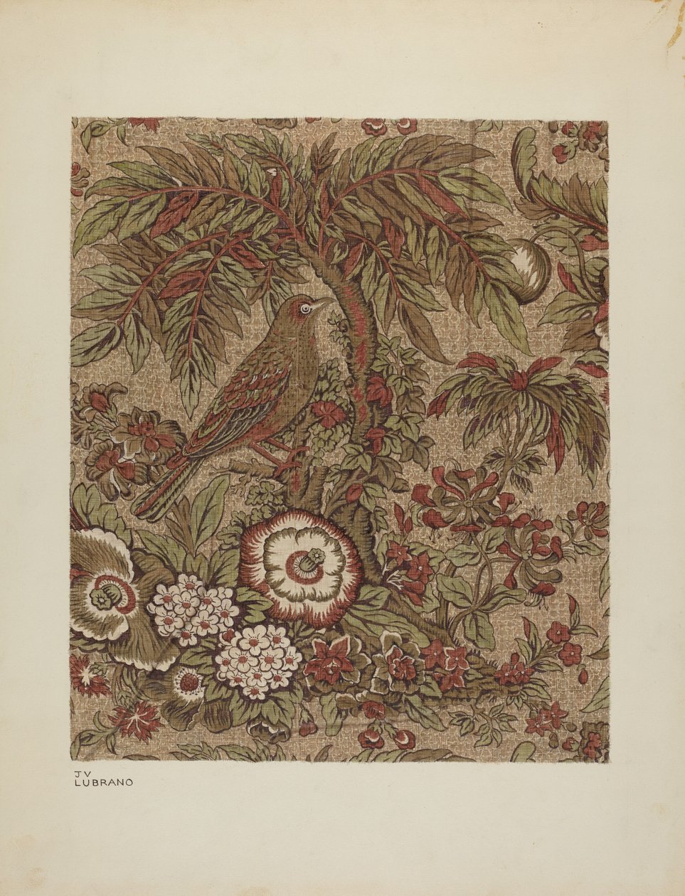 Trykt Cotton Chintz, ca. 1940. av Joseph Lubrano
